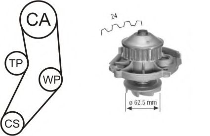WPK-161602 Cooling System Water Pump & Timing Belt Kit