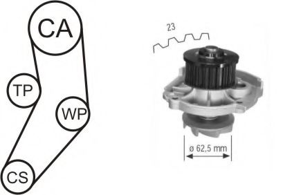 WPK-166101 Cooling System Water Pump & Timing Belt Kit