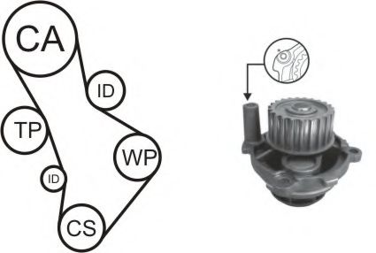 WPK-170304 Cooling System Water Pump & Timing Belt Kit