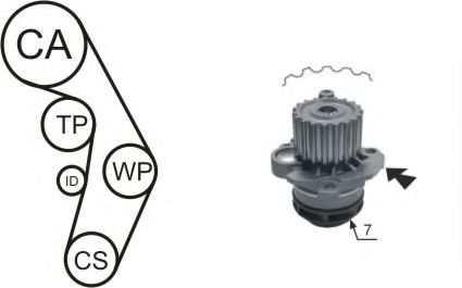 WPK-177401 Cooling System Water Pump & Timing Belt Kit