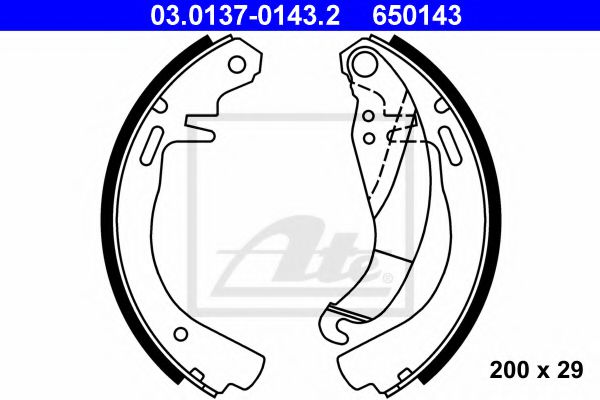 03.0137-0143.2 Brake System Brake Shoe Set