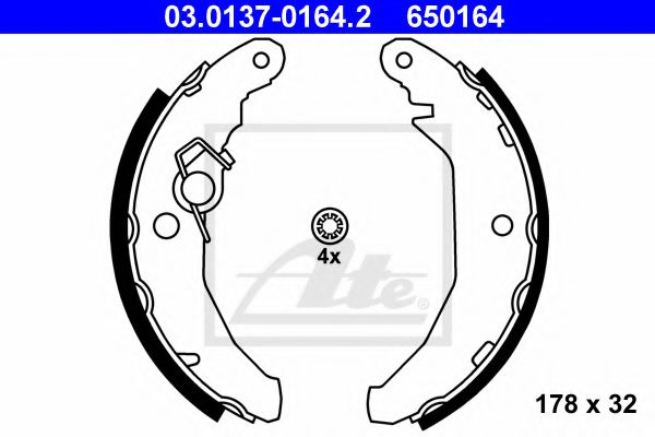 03.0137-0164.2 Brake System Brake Shoe Set