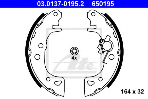 03.0137-0195.2 Brake System Brake Shoe Set