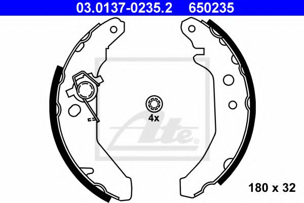 03.0137-0235.2 Brake System Brake Shoe Set