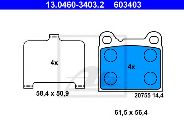 13.0460-3403.2 Brake System Brake Pad Set, disc brake