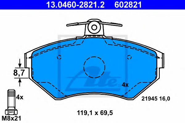 13.0460-2821.2 Brake System Brake Pad Set, disc brake