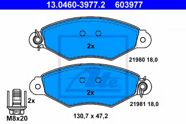 13.0460-3977.2 Brake System Brake Pad Set, disc brake