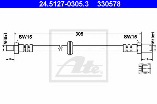 24.5127-0305.3 Brake System Brake Hose