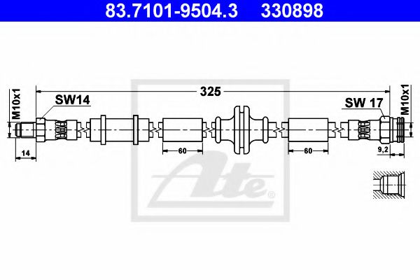 83.7101-9504.3 Brake System Brake Hose
