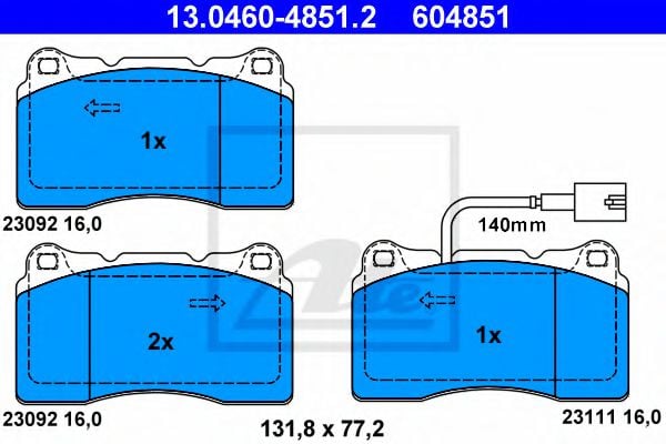 13.0460-4851.2 Brake System Brake Pad Set, disc brake
