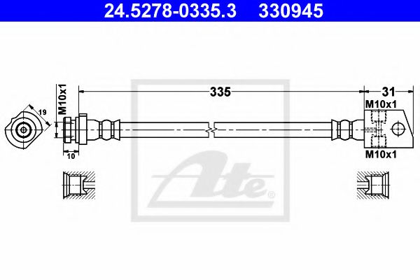 24.5278-0335.3 Brake System Brake Hose