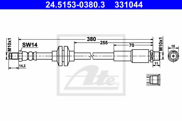 24.5153-0380.3 Brake System Brake Hose