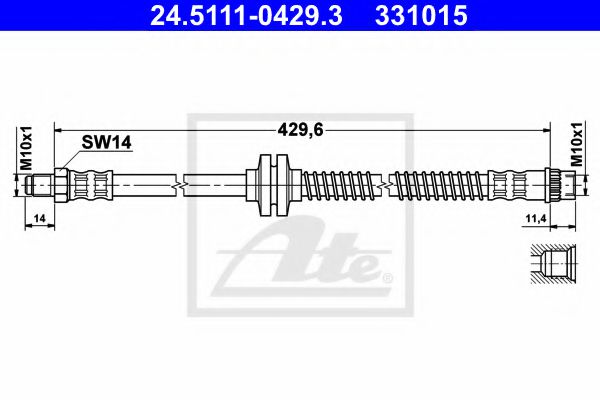 24.5111-0429.3 Brake System Brake Hose