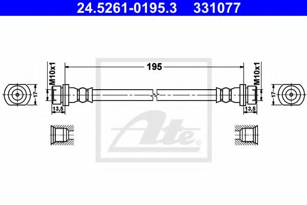 24.5261-0195.3 Brake System Brake Hose
