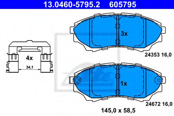 13.0460-5795.2 Brake System Brake Pad Set, disc brake