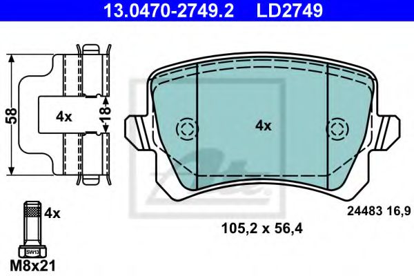 13.0470-2749.2 Brake System Brake Pad Set, disc brake