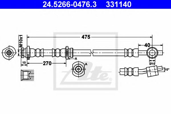 24.5266-0476.3 Brake System Brake Hose
