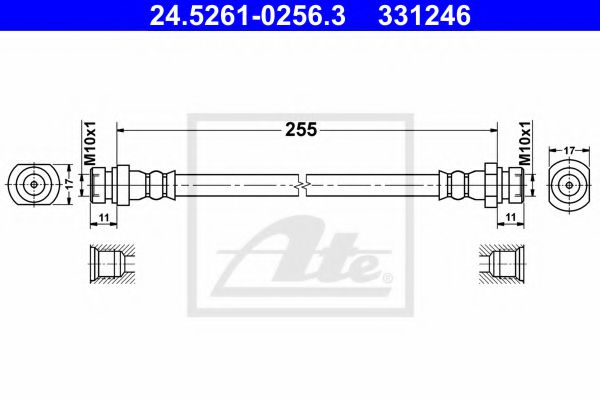 24.5261-0256.3 Brake System Brake Hose