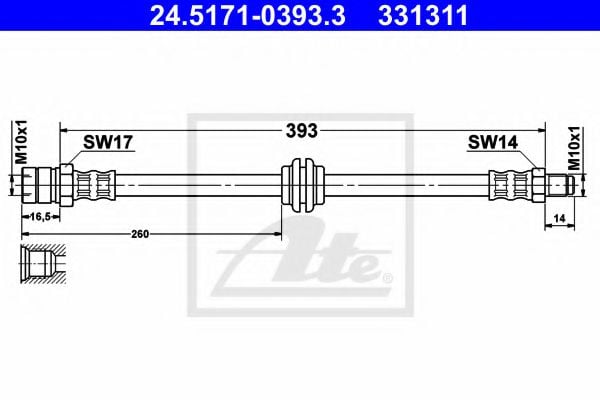 24.5171-0393.3 Brake System Brake Hose