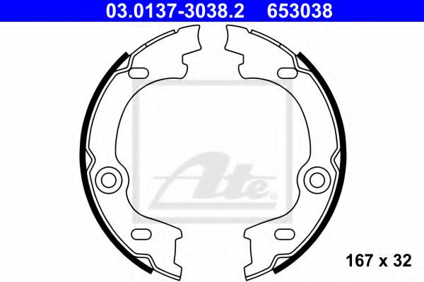 03.0137-3038.2 Brake System Brake Shoe Set, parking brake