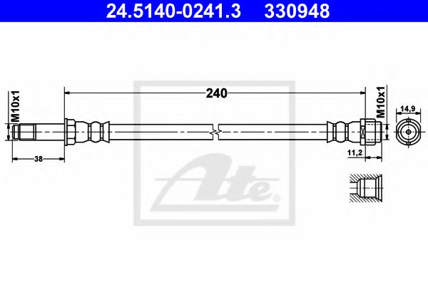 24.5140-0241.3 Brake System Brake Hose