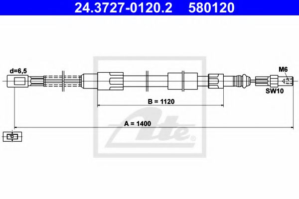 24.3727-0120.2 Brake System Cable, parking brake
