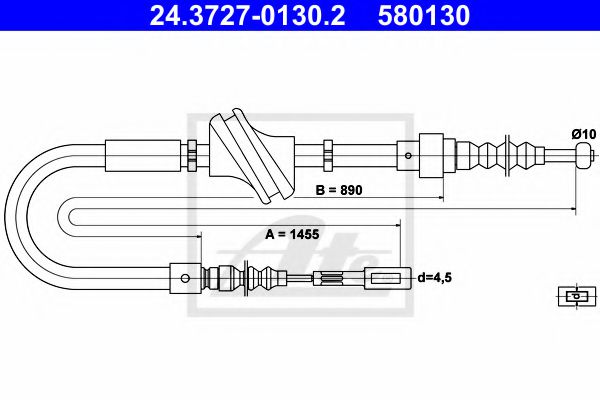 24.3727-0130.2 Brake System Cable, parking brake