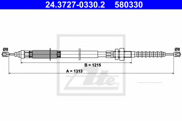 24.3727-0330.2 Brake System Cable, parking brake