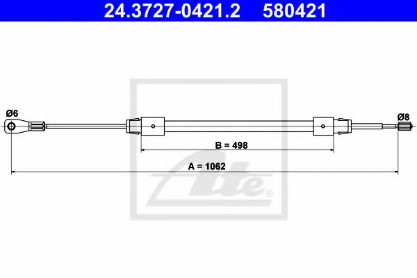24.3727-0421.2 Brake System Cable, parking brake