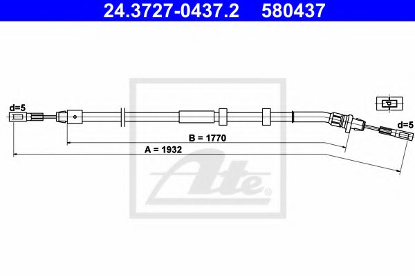 24.3727-0437.2 Brake System Cable, parking brake