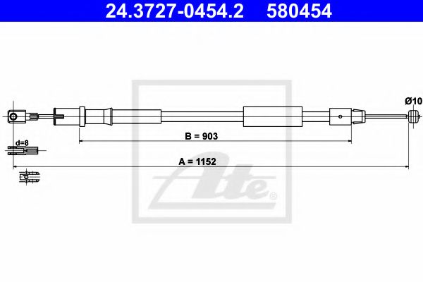 24.3727-0454.2 Brake System Cable, parking brake