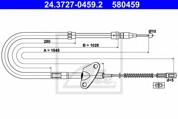 24.3727-0459.2 Brake System Cable, parking brake
