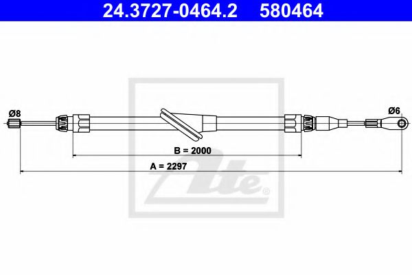 24.3727-0464.2 Brake System Cable, parking brake