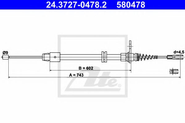 24.3727-0478.2 Brake System Cable, parking brake
