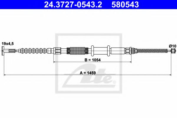 24.3727-0543.2 Brake System Cable, parking brake