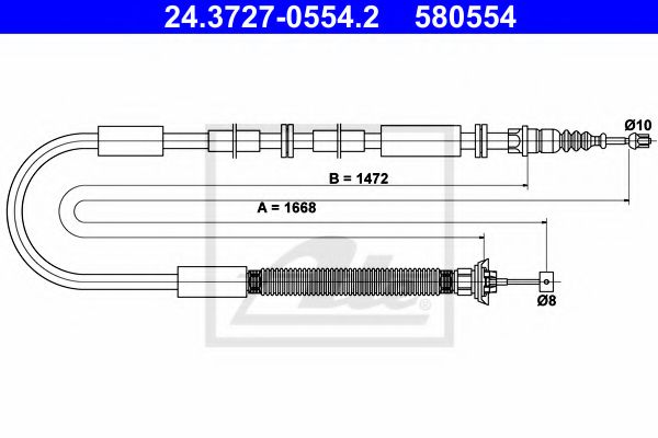24.3727-0554.2 Brake System Cable, parking brake