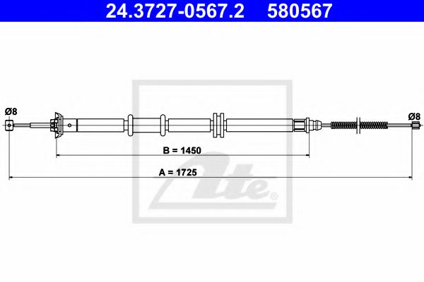 24.3727-0567.2 Brake System Cable, parking brake