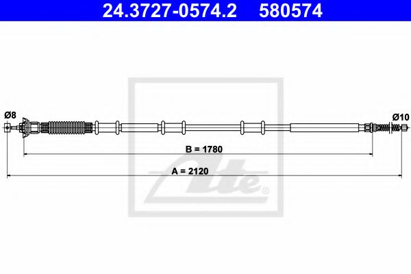 24.3727-0574.2 Brake System Cable, parking brake