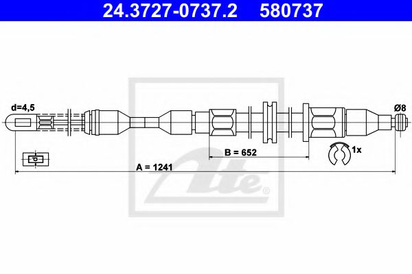 24.3727-0737.2 Brake System Cable, parking brake