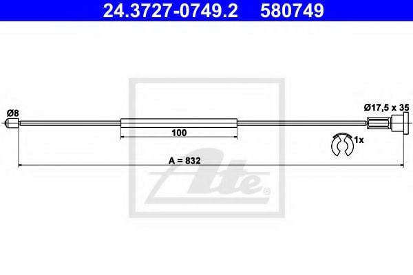 24.3727-0749.2 Brake System Cable, parking brake