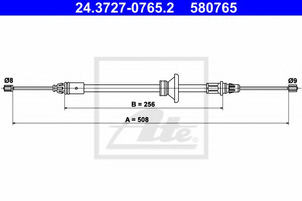 24.3727-0765.2 Brake System Cable, parking brake