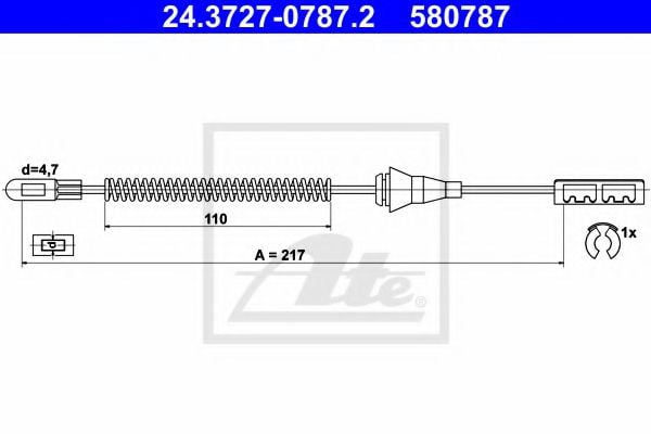 24.3727-0787.2 Brake System Cable, parking brake