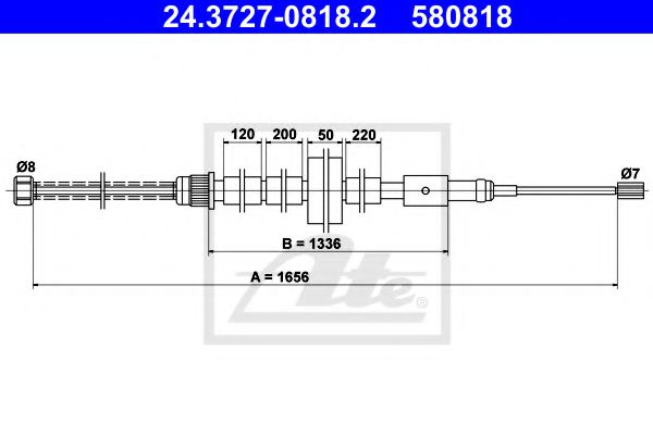 24.3727-0818.2 Brake System Cable, parking brake