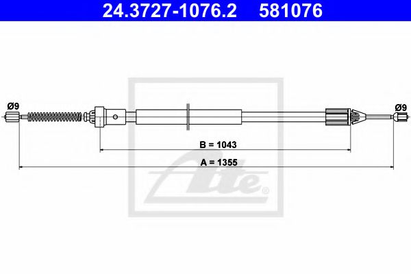 24.3727-1076.2 Brake System Cable, parking brake