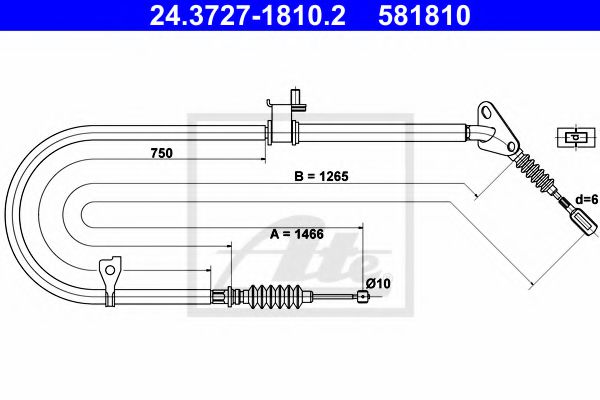 24.3727-1810.2 Brake System Cable, parking brake