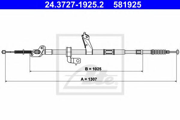 24.3727-1925.2 Brake System Cable, parking brake