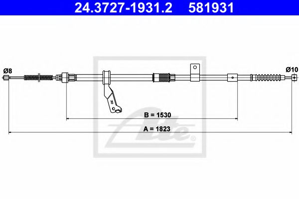 24.3727-1931.2 Brake System Cable, parking brake