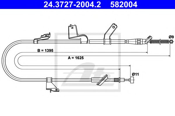 24.3727-2004.2 Brake System Cable, parking brake