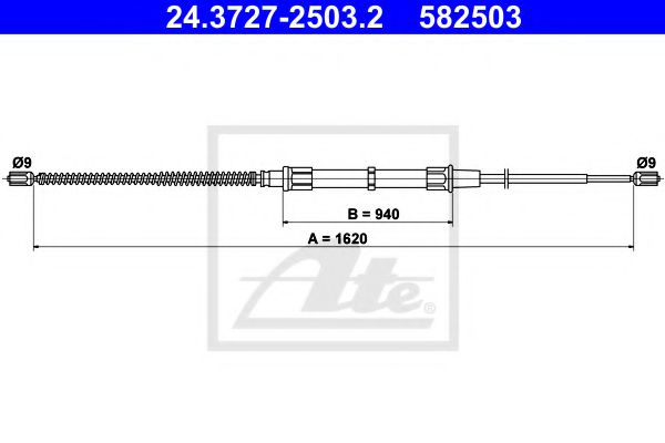 24.3727-2503.2 Brake System Cable, parking brake