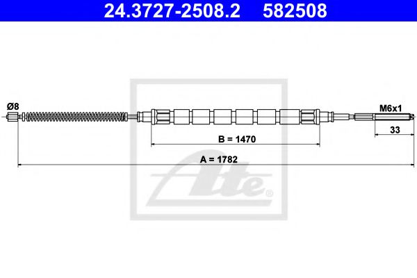 24.3727-2508.2 Brake System Cable, parking brake